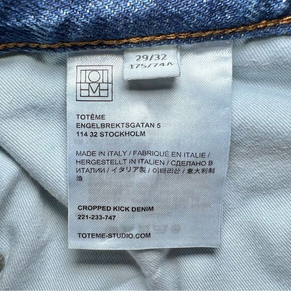 TOTEME Cropped Kick Denim in Mid Blue - Picture 7 of 8